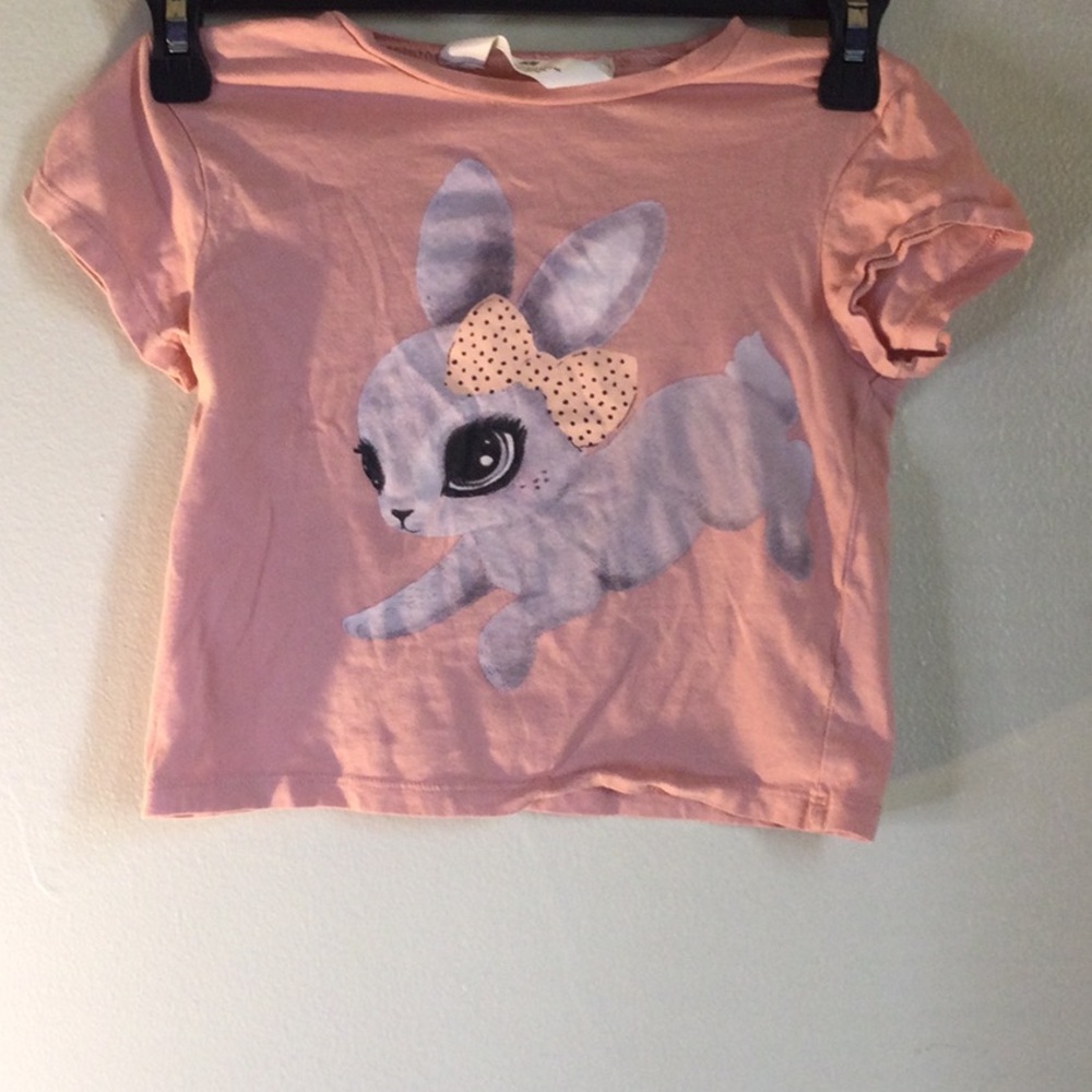 H&M Peach Bunny Graphic Kids T-Shirt